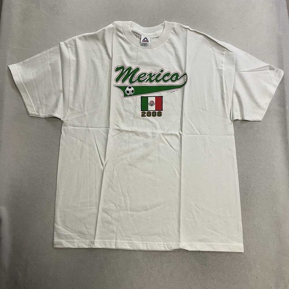 Vintage Mexico 2006 Soccer T-Shirt Men's Size 2XL White Short Sleeve Tee